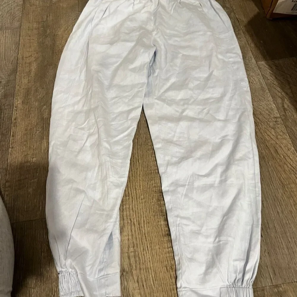 Babaton small blue‎ linen blend pants
